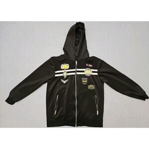 Demolition Mens zip-up Hoodie Brooklyn Motorcycle 1984 Championship Patch Pocket